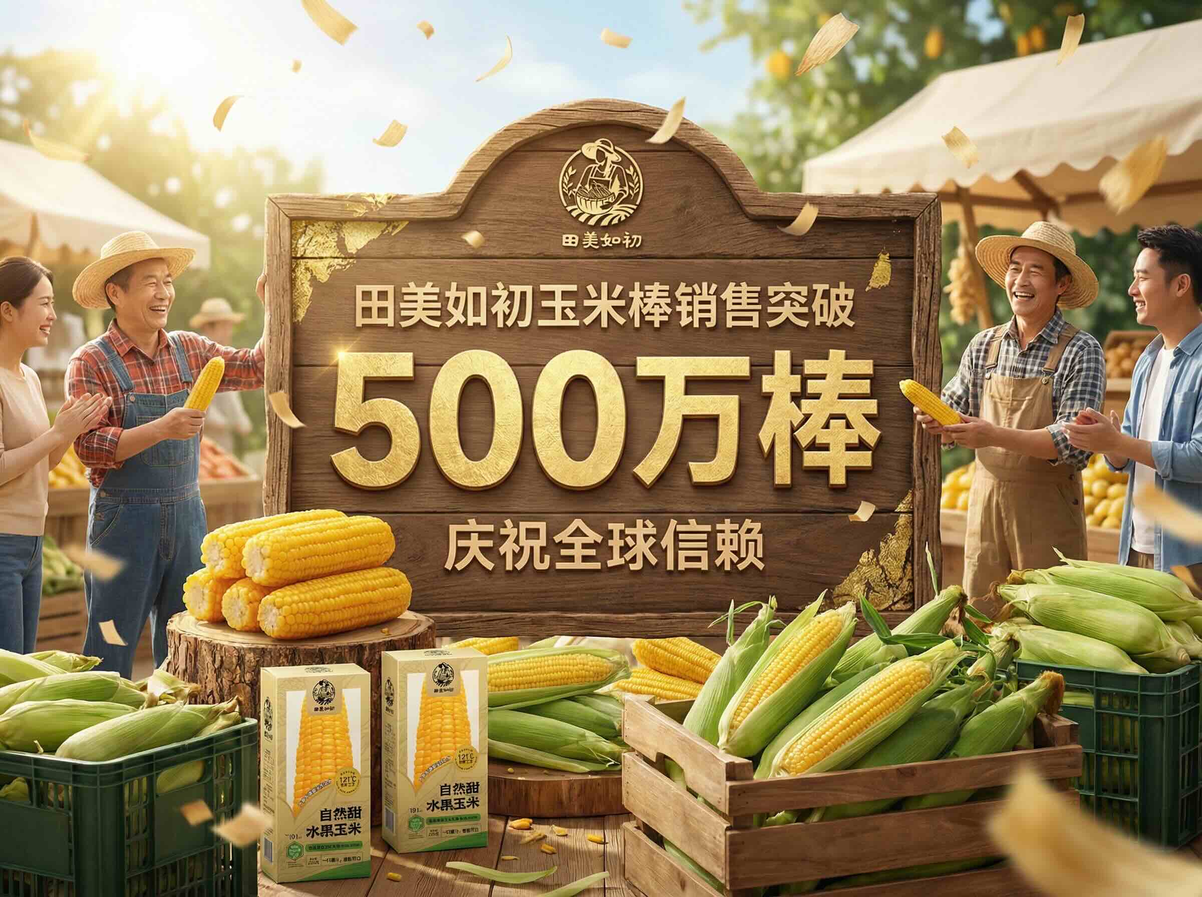 田美如初玉米棒销售突破500万棒！